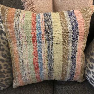 16x16 100% wool striped pillow with insert